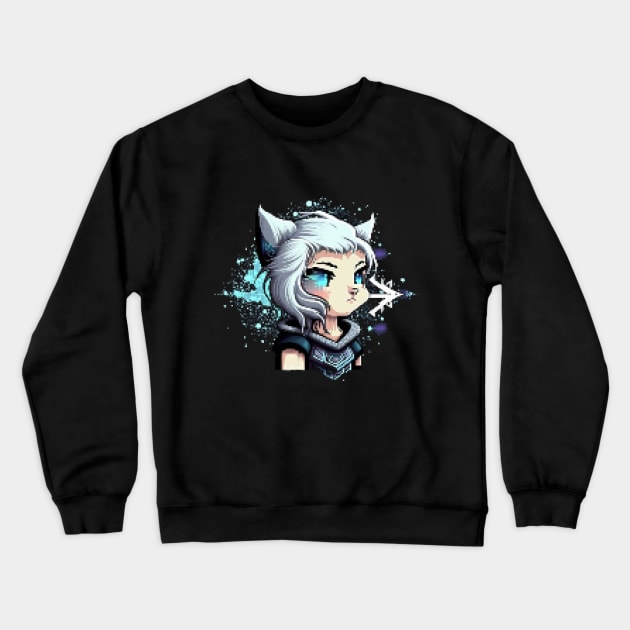 Jett Cat Crewneck Sweatshirt by Pixel-Eye